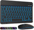LAMA 7 Colors Backlit Universal Bluetooth Keyboard and Mouse, Ultra-Slim Rechargeable Wireless Keyboard and Mouse for iPad/iPad Mini/iPad Air iPad...