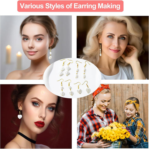 XKCWXY Pearl Beads Kit for Jewelry Making Imitation ABS Charms Bead 10 styles Beading DIY for Bracelet Earring Necklace Craft Decoration (1000 in ...