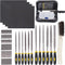 Glarks 18Pcs Assorted Wood Rasp Set Include 12Pcs Mini Hand Metal Files, A Brush and Storage Box with 4Pcs Sandpaper for Fixing Jewelers Diamond W...