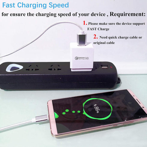 Quick Charge 3.0, 18W USB Wall Charger QC 3.0 Adapter 3A Fast Charger Compatible with iPhone 12 11 Pro X XR XS Max | Galaxy S21 S20 FE S10 S10e S9...