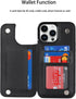 for iPhone 13 Pro Max Wallet Case with Card Holder, 360° Rotation Ring Kickstand Card Slots Case, Leather Protective Case with Double Magnetic Cla...