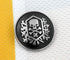 Bezelry Skull Emblem Matte Silver Black Metal Shank Double Blazer Button Set. 6 Pcs of 23mm, 8 Pcs of 15mm...