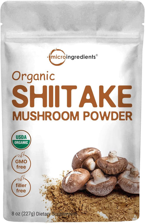 Micro Ingredients Organic Shiitake Mushroom Powder, 8 oz | Culinary Superfood | Supports Gut & Immune Health | Great for Cooking, Soups & Sauces |...