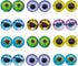 JJG 20PCS 30mm Dragon Eyes Round Glass Cabochon Flatback Jewelry Findings Animals Eyes Doll Eye Dome Cameo Pendant Settings In Pairs...