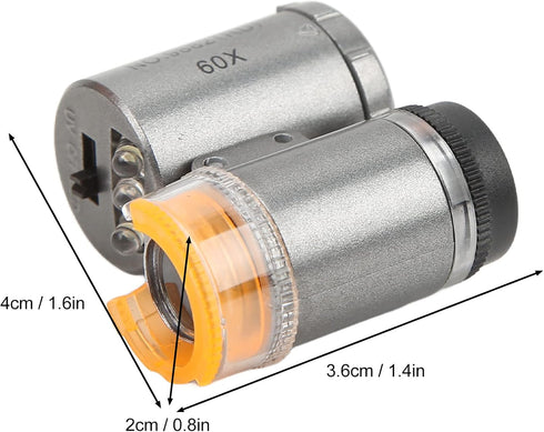 Mini Microscope, 60x Portable Handheld USB Microscope Camera, Telescopic Design, Wide Irradiation Range(9882(RD) Silver)...