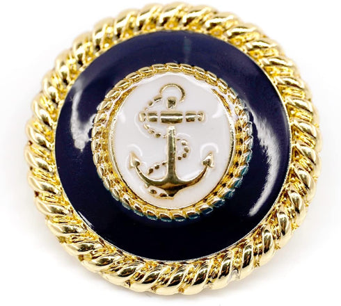 20 pcs Vintage Enamel Anchor Metal Sewing Coat Buttons -25mm -1"...