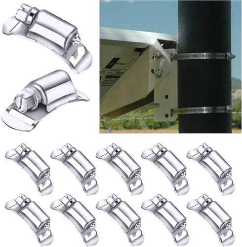 Hose Clamp Fasteners Only, All 304 Stainless Steel Screw Worm Clamp Fasteners for DIY Large Adjustable Worm Drive Hose Clamp Kit Metal Strapping, ...