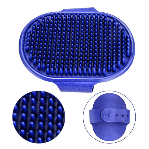 Pet grooming brush for dogs and cats, soft and durable handheld pet hair removal brush (Dark Blue + Orange)...