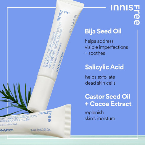 innisfree Bija Salicylic Spot Serum with Salicylic Acid and Castor Seed Oil, Korean Skincare Spot Serum for Smooth Skin (Packaging May Vary)...
