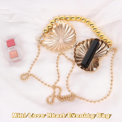 Women Mini Heart Shaped Evening Bag Shoulder Bag Small Crossbody Purse for Wedding Party Evening Handbag...