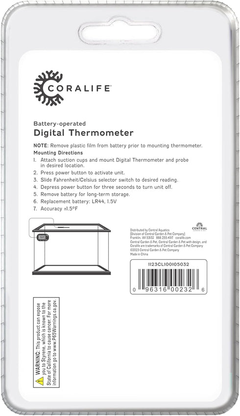 Coralife Aquarium Fish Tank Digital Water Thermometer...