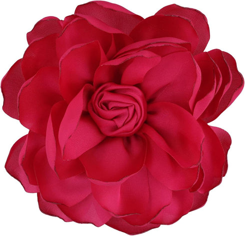 Flower Brooch, 3.94 Inch Large Big Rose Flower Brooches Satin Flower Brooch Pin Solid Color Flower Pins for Women Prom Wedding Clothes Dresses Acc...