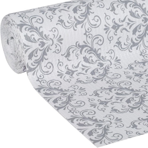 Duck Smooth Top EasyLiner, 12-inch x 10 Feet, Grey Damask...