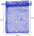 100Pcs 4x6 Inches Sheer Organza Drawstring Pouches Stars and Moon Wedding Party Favor Jewelry Candy Gift Bags (Blue)...