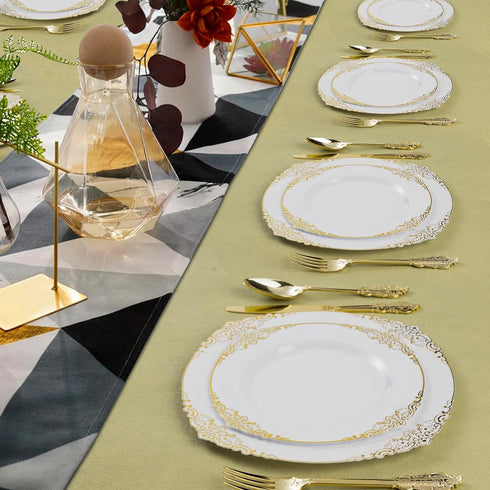 75PCS Gold Plastic Silverware for 25 Guests, Heavy Duty Gold Disposable Utensils Sets, Includes 25 Forks, 25 Spoons, 25 Knives, Elegant Cutlery Pe...