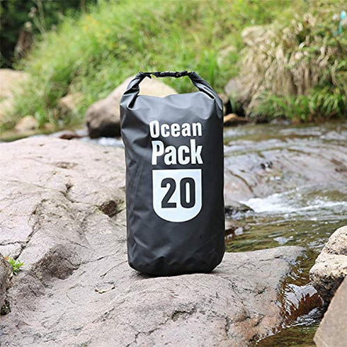 Upgraded Waterproof Dry Bag Storage Bags 20L, Roll Top Sack Keeps Gear Dry for Rafting, Boating, Camping, Hiking, Fishing Black...