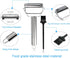 Sunkuka Julienne Peeler Stainless Steel Cutter Slicer with Cleaning Brush Pro for Carrot Potato Melon Gadget Vegetable Fruit...