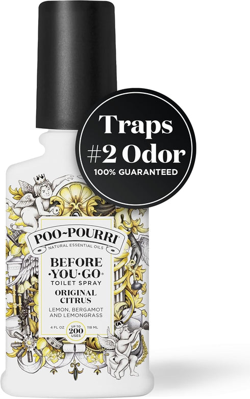 Poo-Pourri Before-You-Go Toilet Spray, Original Citrus, 4 Fl Oz - Lemon, Bergamot and Lemongrass...