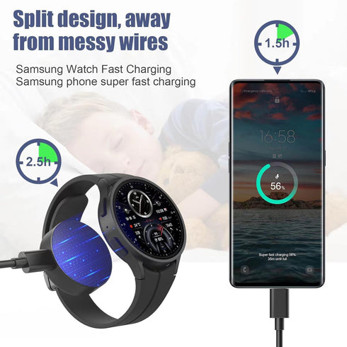 Galaxy Watch Charger(Split) C Charger Cable Fast Charging, 25W Super Fast Charger Compatible with Galaxy Watch 6/6 Classic/5 Pro/5/4/4 Classic and...