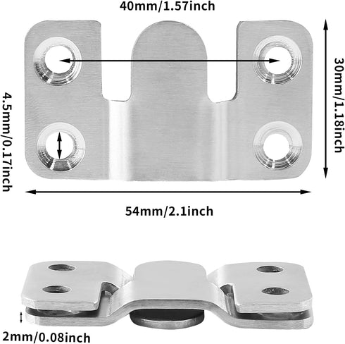 6 Pairs Flush Mount Bracket, 54 x 30mm Interlocking Picture Hanging Hooks Stainless Steel Photo Frame Hook Furniture Connector for Mirrors Picture...