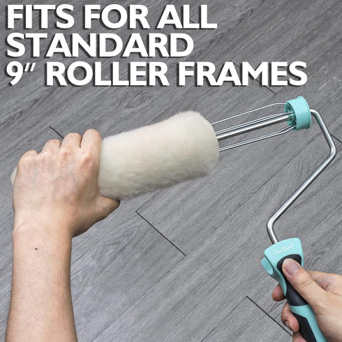 6pcs Paint Roller Covers 9 Inch x 3/4" Nap, High Capacity Lambswool Roller Covers for Paint Rollers, Naps for Paint Roller Brush, House Painting S...