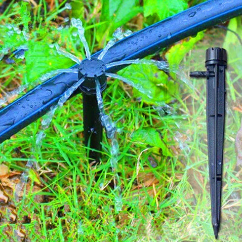 AKOAK 25/50 Pcs 360 Degree Adjustable Water Flow Irrigation Drippers on Stake Emitter Drip System,Model, Home & Garden Store for 4mm /7mm Tube?25p...