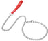 Chain Dog Leash with Leather Handle 4 Feet Red...