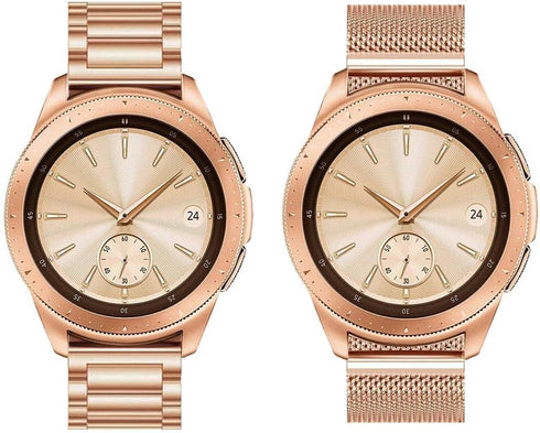 valkit Compatible with Samsung Galaxy Watch 7/5/4 40mm 44mm Band/Galaxy Watch Pro 5 45mm/Galaxy Watch 3 41mm Band 2 Pack 20mm Stainless Steel Wris...