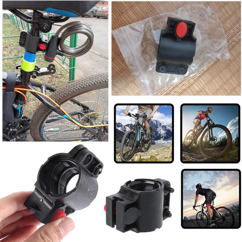 2 Pack Bike Lock Mounting Bracket Holder Frame Mount Replacement Storage Clamp Universal U-Lock Clip for Self Coiling Wire Cable Locks Combination...