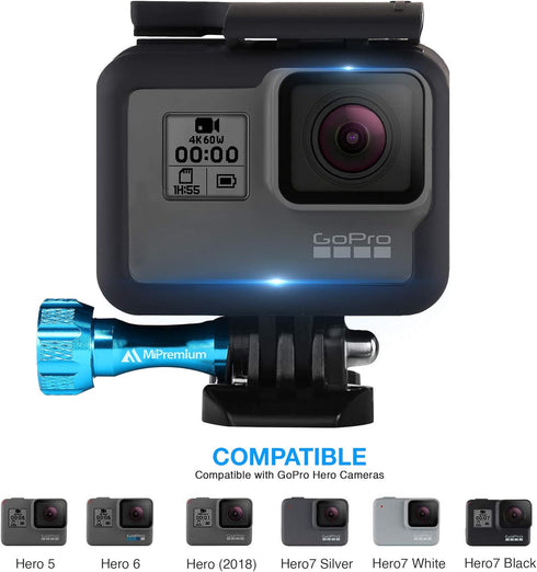 MiPremium Frame Mount Housing Case for GoPro Hero 7 6 & 5 Black Silver & White. Cover Shell Cage Accessories Kit with Aluminium Screw & Quick Rele...