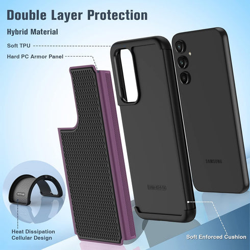 FNTCASE for Samsung Galaxy A54-5G Case: Dual Layer Shockproof Protective | Non-Slip Matte Textured | Heavy Duty Rugged TPU Drop Military Protectio...