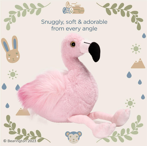 Bearington Flamingo Stuffed Animal: Pink Plush Faux-Fur, Premium Fill, Feathery Tufted Tail, Realistic Details; Perfect Birthday for Bird Fans and...