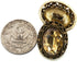 10 pcs Whole Oval Cut Champagne Rhinestone Vintage Copper Hollow Metal Shank Sewing Coat Buttons -25mm -1"...