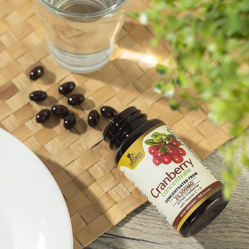 Cranberry Concentrate Extract Supplement for Women & Men + Vitamin C & E - 25,200mg Formula for Urinary Tract Health Support, Non-GMO and Gluten F...