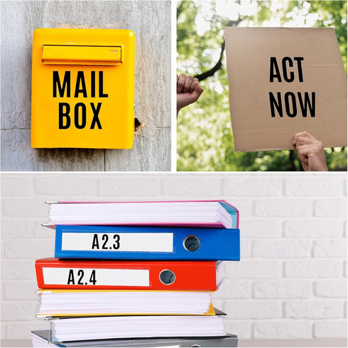 400 Pieces Black Letter Stickers 24 Sheets Large Letter Stickers 2.5 Inch Self Adhesive Number Alphabet Stickers Waterproof for Bulletin Board Let...