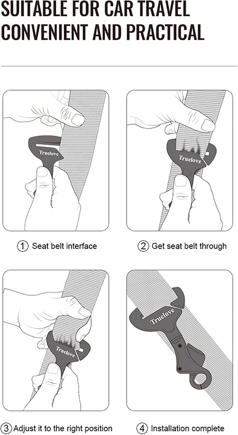 TRUE LOVE Vehicle Seat Belt Safety Buckle Lock, Fit Pet Harness Dog Car Travel Portable Lightweight...