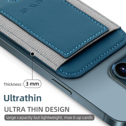 HiWe for MagSafe Wallet, Magnetic Card Wallet Holder for iPhone 15/14/13/12 Series, Leather Wallet, Fit 6 Cards, Slim, RFID Blocking, Navy Blue......