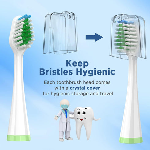 Replacement Toothbrush Heads for AquaSonic Duo Series, 5 White & 5 Black Brush Heads with Covers...