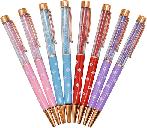 12PCS Novelty Stylus Floating Pens Fancy Floral Business Pens Crystal Diamond Stylus Pen Ink Ballpoint Pens School Office Desk Decor Accessories...