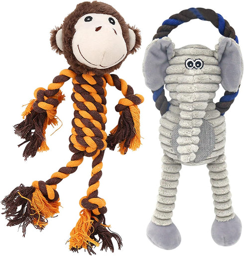 Rope Dog Toys for Small Dogs, Dog Tug of War Toys, Squeaky Dog Toys to Keep Them Busy, Interactive Dog Toys for Aggressive Chewers...
