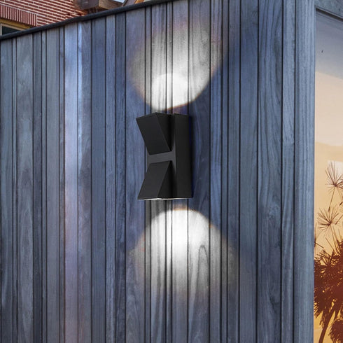Outdoor Wall Light Dual Head Exterior Wall Lamp with Up and Down Sconces Wall Mount Lights for Garage, Doorway(white light)...