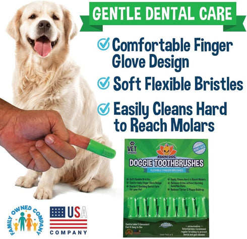 Bodhi Dog Finger Toothbrush for Dogs & Cats | Puppy Toothbrush with Soft & Flexible Silicone Bristles for Pet Dental Care | Easy Teeth Cleaning Do...