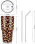 30oz Leopard Tumbler Stainless Steel Insulated Travel Mug with Straw Lid Cleaning Brush (30 oz Leopard), 1 Count (Pack of 1)...