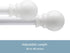 Kenney KN55250 Davenport Ball End Petite Café Decorative Window Curtain Rod, 28-48" Adjustable Length, White Finish, 1/2" Diameter Steel Tube...