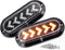 TMH (Pack of 2 6 Inch ARROW 25 LED Surface Mount Oval Clear Lens Amber Light Turn Signal Side Marker Tail LED Indicator Assembly Light for Truck T...