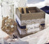 4" Square Rustic Wood Planters with Plastic Liner - Set of 2...