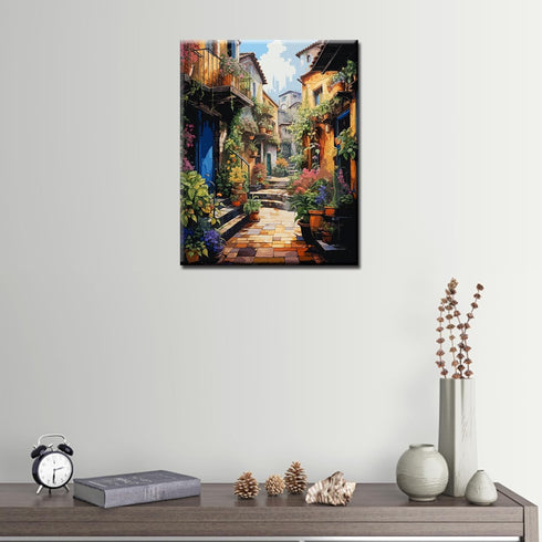 Tucocoo Sunlight Scenery Paint by Number for Adults on Canvas Acrylic Pigment Brushes Clouds DIY Oil Painting Kits for Kids Beginner Italy Street ...