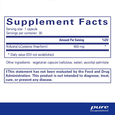 Pure Encapsulations NAC 600 mg - N-Acetyl Cysteine NAC Supplement for Lung Health & Immune Support, Liver Support & Antioxidants* - with Freeform ...