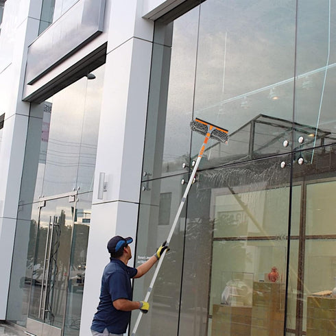 eazer 89'' Squeegee Window Cleaner 2 in 1 Rotatable Window Cleaning Tool Kit with Extension Pole, Window Washing Equipment with Bendable Head for ...