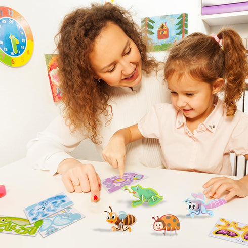 DERAYEE 3D Puzzles for Kids, 25 Pcs Paper Insect Cartoon Jigsaw Forest Theme Educational Toys for Boys Girls Birthday Party Gift Art Crafts (Insec...
